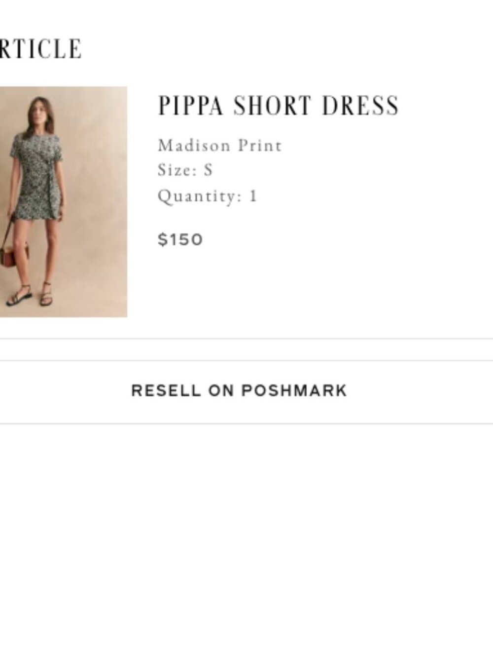 Sezane pippa short dress in madison black & cream floral print, size small - Picture 7 of 7